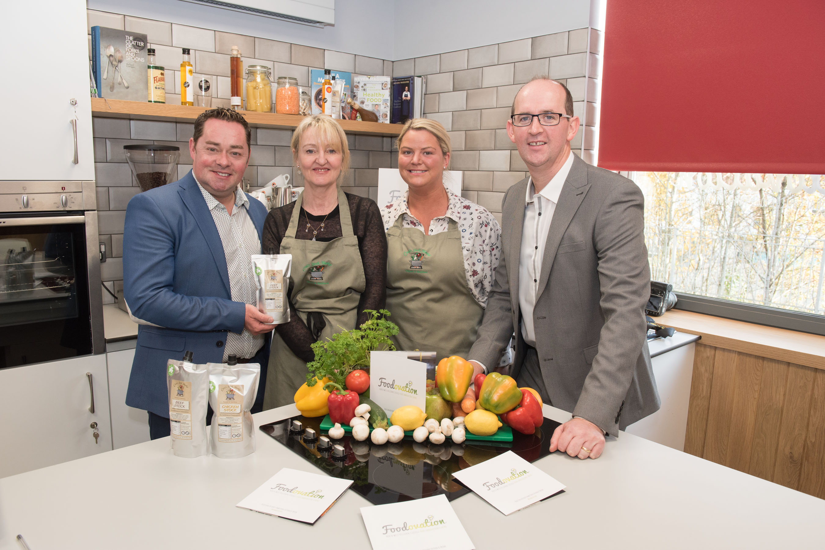 NWRC Foodovation Client Carols Stock Market with Irish Chef Neven Maguire and Foodovation Manager Brian McDermott