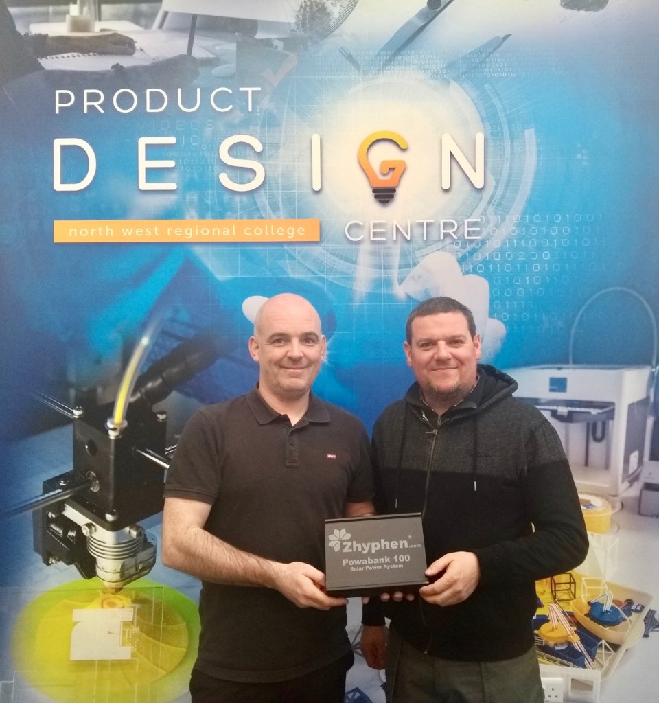 NWRC Product Design Centre Manager Philip Devlin supported Damien Anderson from Sunharvester to develop a new power storage housing unit for their battery packs which is compact and fully transportable from building to building.